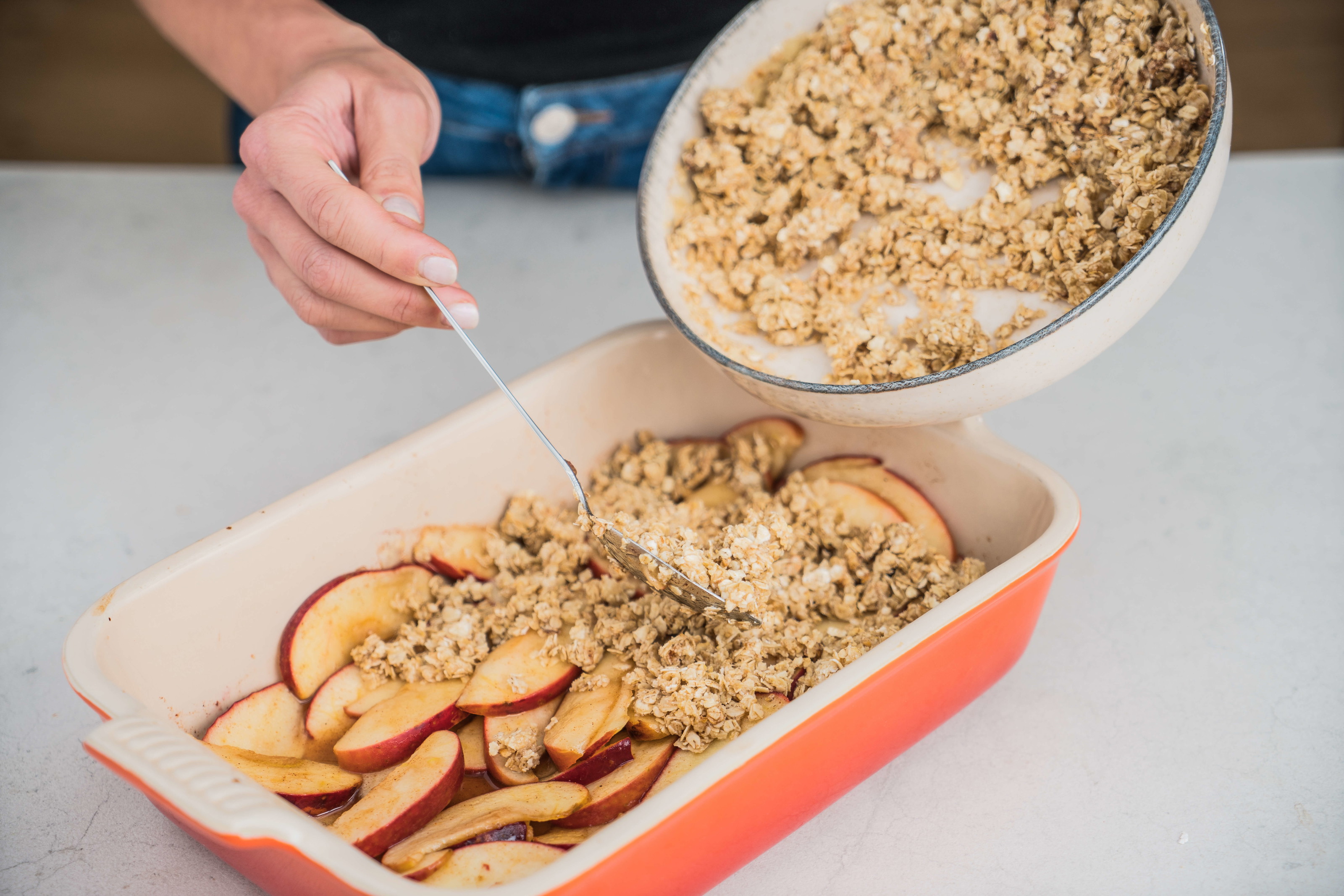 crumble de manzana sano