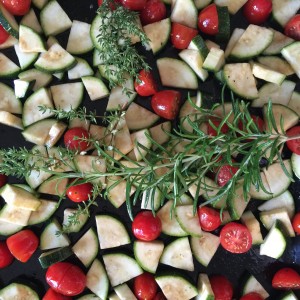Ensalada con verduras asadas